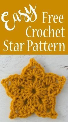 an easy crochet star pattern with text overlay