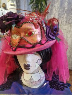 LIFE IS A MASQUERADE.... Fabulous hat handmade by me ...worn by you ....stared at by others ... Say no more  Mwah x Silly Hats, Say No More, Hat Handmade, Costume Hats, Costume Accessories, Headpiece, Life Is, Beauty Book, Art Collection