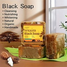 Black Soap For Deep Cleansing, Moisturizing, Exfoliating Soap For Body Cleaning, Hand Made Soap Features: This product contains palm oil, cocoa beans, -oil and shea butter from natural plants. It is mild and non irritating, and can deeply clean stains on your skin Gentle enough for all skin types: Our is free of sulfates, parabens, , suitable for all skin types, and gentle enough for daily use. Our soaps for hands, feet, face or body are very suitable for men, women and teenagers. No synthetic i Black African Soap, African Soap, African Black Soap, Exfoliating Soap, Shea Butter Soap, Black Soap, Soap Packaging, Handmade African, Organic Shea Butter