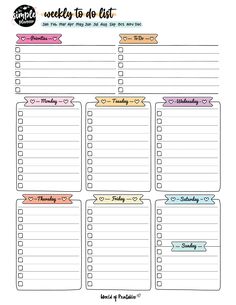 the printable weekly planner is perfect for busy planners and to - do listers