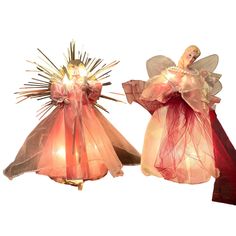 10" Tall Lot of 2 Pink/Cream Angel has 2 Candles Burgundy/Cream Angel has 1 Candle Angel Tree Toppers, Porcelain Angel, 2 Candles, Angel Tree Topper, Angel Tree, Tree Toppers, Decoration Table, Table Decor, Seasonal Decor