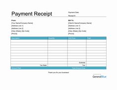 an invoice receipt is shown with the words payment receipt written on top of it