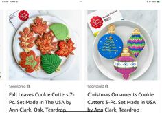 Leaf Cookies, I Fall, Autumn Leaves, Christmas Ornaments, Christmas