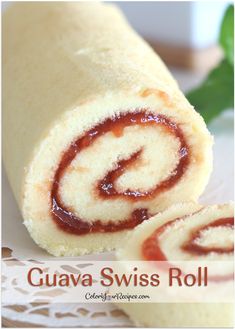 there is a roll that has been made with cuava swiss roll dough and ketchup