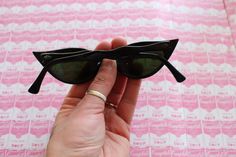 "RARE these are amazing! frame width=5.5\" arm width=5.5\" lens width=2\" Retro & Me loves these sunnies!! black sunnies one of a kind for sure great vintage condition for the age 1950s-1960s may have scratches and wear from storage all eyewear priced AS IS as found at estate sale perfect for pool parties love super retro! Thank YOU and please feel free to ask me any ?s:) Have a lovely day!! xoxo www.etsy.com/shop/retroandme #special" Twiggy Costume, Black Sunnies, Cool Pops, Mod Girl, Party Glasses, Cateye Sunglasses, Red Sunglasses, Blue Heels, Pool Parties