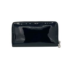 Alexander McQueen Women's Dark Navy Patent Leather Zip Around Wallet 375282 DP00I 49101 Compact Rfid-blocking Wallet For Formal Occasions, Compact Rfid Blocking Wallets For Formal Occasions, Formal Bifold Wallet With Zipper Closure, Rectangular Wallets With Zipper Closure For Evening, Rfid Blocking Bifold Wallets For Evening, Evening Rectangular Wallet With Zipper Closure, Evening Bifold Wallet With Rfid Blocking, Rectangular Evening Wallet With Zipper Closure, Alexander Mcqueen Wallet