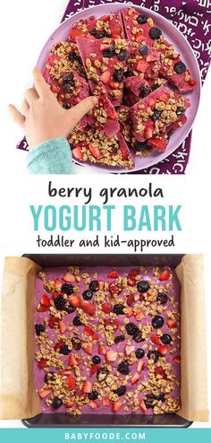 berry granola yogurt bark toddler and kid - approved recipe for kids