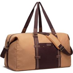 Size: 24 X12 X12 Inches, Weight: 2.1 Lbs, Capacity: 55l. This Leather Duffle Bags For Men Is Roomy Enough To Fit In 3-5 Days Of Travel Necessities And Keep Your Items Well Organized The Travel Bag For Men Is Made Of Thick Canvas And Genuine Leather That Looks More Classic And Stylish. The Use Of Genuine Leather Is Wear-Resistant. Also, The Weekender Bags Are Perfect For Travel, Business Trips, Gym, Camping, Work Daily Use, And Other Outdoor Activities 1 Main Compartment To Store Clothes Or Large Brown Outdoor Travel Bag With Adjustable Strap, Brown Travel Bag With Adjustable Strap For Outdoor, Functional Brown Weekender Bag With Adjustable Strap, Large Capacity Beige Travel Bag For Outdoor, Casual Brown Duffle Bag With Luggage Sleeve, Everyday Brown Canvas Luggage, Casual Beige Bag For Overnight Trips, Functional Brown Rectangular Gym Bag, Brown Rectangular Travel Bag For Outdoor Activities