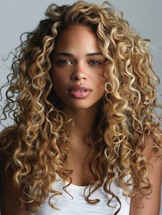 Explore Stunning Long Curly Hairstyles for Every Occasion Perms For Long Hair, Curly Hair Colour, Blonde Style