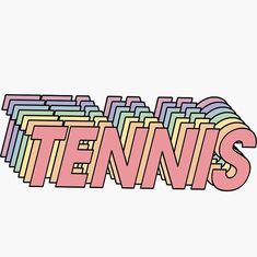 the word tennis is made up of many colors and shapes, including letters that spell out tennis