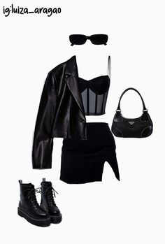 Look Grunge, Chique Outfits, Shein Outfits, Looks Party, Looks Black, Outfits Casuales