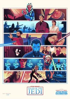 star wars the animated series poster featuring various scenes from different films, including an image of darth vader and other characters