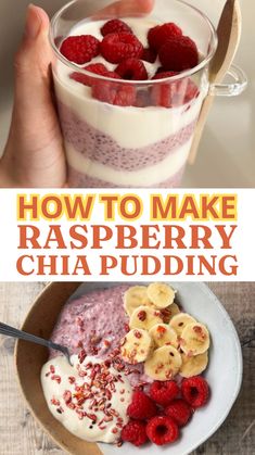 how to make raspberry chia pudding with yogurt and granola