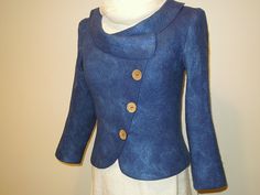 Blue Felted Jacket for Women size 3440 by LittleEwesFriend, $210.00 Felt Clothes, Wool Short Coat, White Wool Coat, Felting Inspiration, Bridal Coat, Felt Jacket, Green Jacket Women, Bride Jacket, Felt Fashion