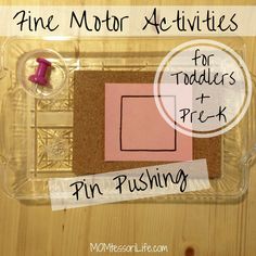 a piece of pink paper with the words fine motor activities for toddlers and prek