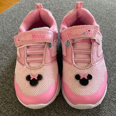 Disney Junior Minnie Mouse Sneakers Size 8 Basically Brand New, Worn Once Then Were Too Small. Velcro. Light Pink With White Bottom, Light Up Pink Disney Sneakers With Round Toe, Disney Pink Round Toe Sneakers, Minnie Mouse Sneakers With Round Toe In Synthetic, Minnie Mouse Synthetic Sneakers With Round Toe, Minnie Mouse Sneakers, Cute Minnie Mouse Sneakers With Round Toe, Casual Pink Minnie Mouse Sneakers, Disney Shoes For Kids, Cute Minnie Mouse Low-top Sneakers