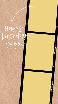 a birthday card with the words happy birthday to you written in white ink on a brown background