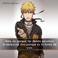 an anime character pointing at the camera with a caption that reads, ama, no porque las demas personas