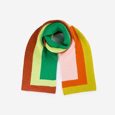 Rust | Corner Colorblock Big Scarf Big Colorful Scarf, Colour Block Scarf, Colorblock Scarf Knit, Multicolor Rectangular Scarf, Multicolor Scarf, One Size, For Fall, House Socks, Big Scarf, Cozy Scarf, Jacquard Knit