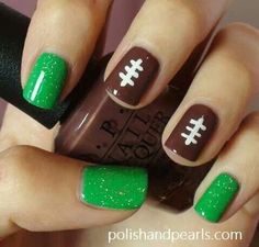 Super Bowl Nails, Football Nail Designs, Football Nail Art, Football Nails, A Football, Cute Nail Designs, Game Time, Nail Art Inspiration