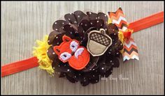 Fox Headband Fox Flower Headband Fox Accessory by JadyBugBows Fox Headband, Halloween Wreath, Fox