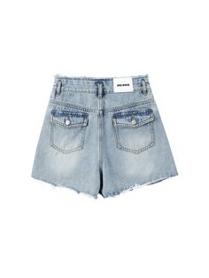 Details: Summer jeans in washed blue are so versatile!Irregular handmade raw edges on the waistband and leg.Mid-rise waist designA-line cropped shorts Materials & Care: Cotton 100% Hand wash | Dry clean Do not bleach Size & Fit: Model is 5'7", Bust 32, Waist 24, Hips 35, wearing a size S Item #: JN2DP07 Chic Business Casual, Denim Jean Dress, Summer Jeans, Short En Jean, Shirt Sale, Skirts For Sale, Jeans Dress, Winter Collection, Summer Collection