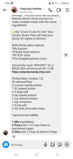 Grocery Cart, Slow Cooker Dinner, Dinner Plan, Busy Family, Freezer Meals, Almond Flour, Vanilla Extract, Granola