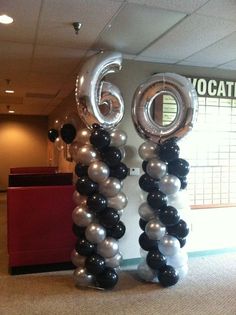 balloons are arranged in the shape of numbers