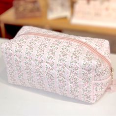 Brand New, Never Used. Pink Ditsy Floral Quilted Cotton Cosmetic Bag. 9.06” L X 4.33” H X 4.33” W Lightweight, Adorable Coquette-Esque Print Quilted Pouches, Coquette Bag, Lily Chee, 1 Aesthetic, Vintage Clutch, Wash Bag, Pencil Bags, Makeup Bags Travel, Makeup Pouch