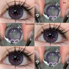 Diameter: 14.2mm Thickness: 0.08mmMaterial: HydrogelWater content: 38%-42%Tips: Use period( can be used for 4-6 months) Shine Eyeshadow, Eye Color Palette, Best Colored Contacts, Eye Contacts, Color Contacts, Eye Contact Lenses, Ethereal Makeup