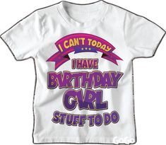 Casual Purple T-shirt For Birthday, Casual Purple Birthday T-shirt, Purple Graphic Print T-shirt For Birthday, Pink Slogan T-shirt For Birthday, Funny Text Pink T-shirt For Birthday, Cute Slogan T-shirt For Birthday, Cute Purple Top For Birthday, Pink T-shirt With Funny Print For First Birthday, Purple Crew Neck T-shirt For Birthday