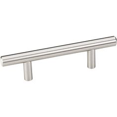 a stainless steel cabinet handle on a white background