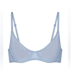 Skims Ultra Fine Mesh Underwire Scoop Bra In Sky Nwt Fast Ship! Diy Goth Clothes, Scoop Bra, Light Blue Bra, Aerie Bras, Bra Pattern, Blue Bra, Mesh Bra, Aesthetic Iphone, Goth Outfits