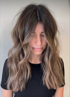 Hair Color Mushroom Brown, Brown Hair With Blonde Lowlights, Ash Brown Hair Balayage, Mushroom Brown Hair, Dark Blonde Balayage, Lived In Color, Light Brown Balayage, Baylage Hair, Hair Cut Guide