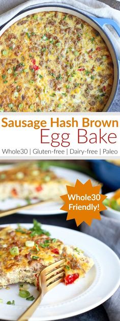 sausage hash browns egg bake with whole 30 gluen - free dairyfree pale