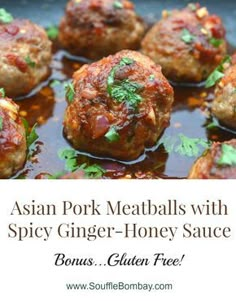 Honey Sauce Recipe, Asian Pork Meatballs, Pork Mince Recipes, Ground Pork Recipes, Ginger Honey, Asian Pork, Pork Meatballs, Honey Sauce, Mince Recipes