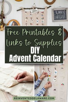 the free printables and links to supplies for diy adventure calendar are on display