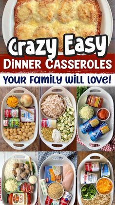 this is an image of the easy dinner casserole recipe for families to enjoy