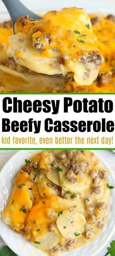 cheesy potato beef casserole is an easy dinner recipe