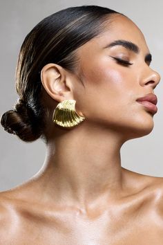 Manuka Gold Chunky Layered Hoop Earrings – Club L London - USA Club L London, Chunky Hoop Earrings, Hoop Design, Strapless Bandeau, Glamorous Dresses, Gold Statement Earrings, Maxi Dress Prom, Sequin Maxi Dress, Pierced Jewelry