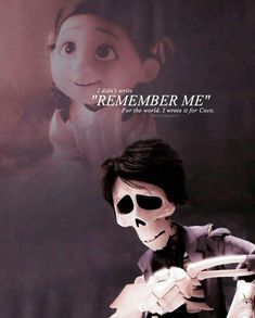 an animated skeleton holding a knife in front of a movie poster with the character jack skelling