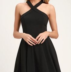 V Neck Formal Black Halter Neck Mini Dress, Black Halter Neck Mini Dress For Formal Occasions, Black Halter Neck Mini Dress For Formal Events, Black Halter Neck Midi Dress For Formal Occasions, Black Halter Neck Mini Dress For Cocktail, Black Halter Neck Midi Dress For Cocktail, Black Halter Neck Midi Dress For Spring, Black Graduation Dress, Homecoming Dresses Short Black