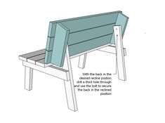 a bench with the back in the desired position and the rest below it to be built