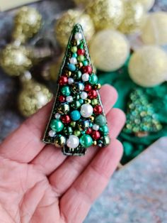 Christmas Brooch Green Tree Pin Holiday Jewelry Christmas | Etsy Green Christmas Brooches For Gifts, Green Christmas Brooches As Gifts, Christmas Brooch, Christmas Pins, Green Tree, Jewelry Christmas, Handmade Christmas Ornaments, Holiday Jewelry, Green Trees