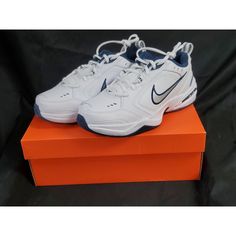 Nike Air Monarch Iv Men's Wide 4e White/Metallic Silver 416355 102 Sz. 7 New Pictures Showing Actual Item Classic White Walking Shoes With Boost Midsole, Classic Nike Running Shoes For Sports, Nike White Walking Shoes With Round Toe, Nike White Walking Shoes For Light Sports, Nike White Walking Shoes, White Nike Walking Shoes With Round Toe, White Nike Lace-up Walking Shoes, White Low-top Nike Walking Shoes, Nike White Walking Shoes With Cushioned Footbed