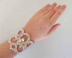 Ballroom dance bracelet, ballroom jewelry, belly dance jewelry,  ballroom dance fashion, belly dance fashion, ballroom dance dress, belly dance design, latin dance dress, belly dance style, belly dance costume White Crystal Bracelet For Party, Bellydance Outfit, Bellydance Jewelry, Ballroom Necklace, Ball Dancing, Ballroom Jewelry, Dance Design, Bellydance Costume, Ballroom Dance Dress