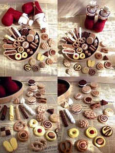 there are many different types of cookies on the table