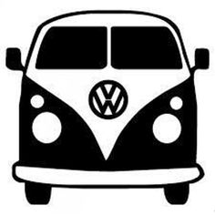 the vw bus is black and white