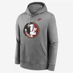 Designed with bold graphics, this Legacy Club Primary Logo Hoodie features a cozy fleece lining to help you comfortably support the Florida State Seminoles in chilly temperatures. Florida State Seminoles, Bold Graphics, Florida State, Men's Nike, Nike Men, Dark Grey, Pullover Hoodie, Florida, Nike