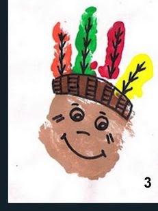 a child's drawing of a smiling face with plants on top of their head